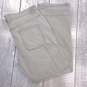Prana Breathe Canvas Pants Mens 35x29 Khaki Tan Straight Leg Utility Pocket